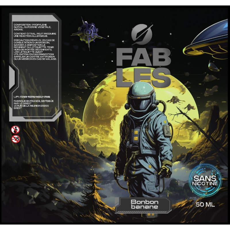 Fables E-liquides Bonbon banane 50ml 0mg