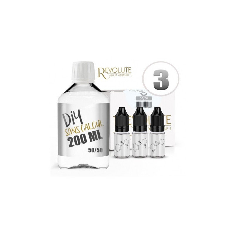  Pack 200 ml DIY 3 mg  en 50/50 Revolute