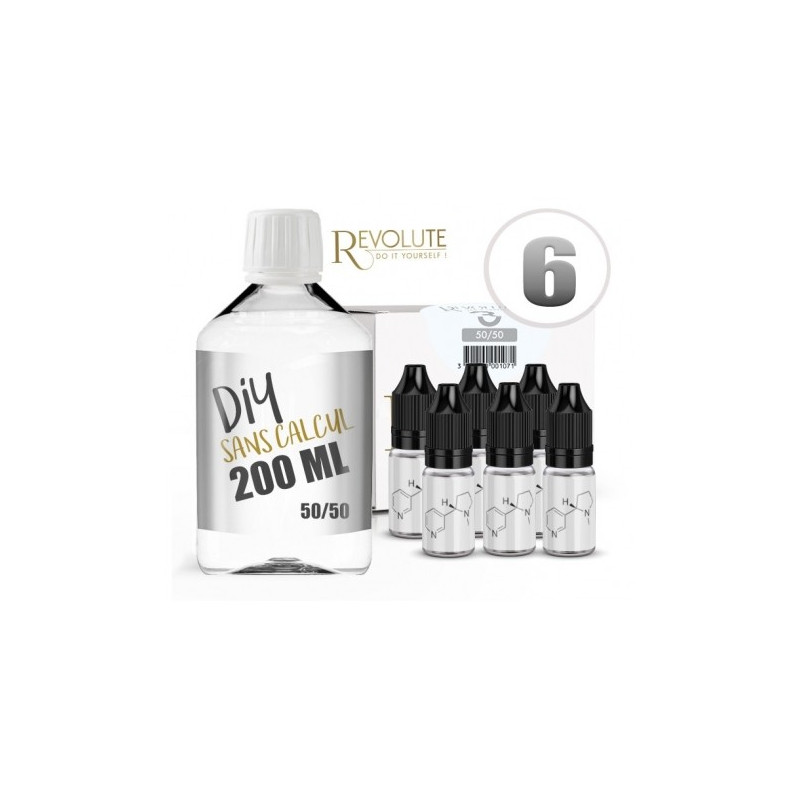 Pack 200 ml DIY 6 mg  en 50/50 Revolute